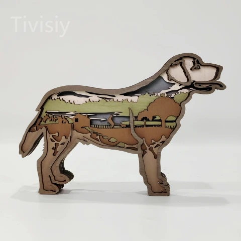 Labrador 3D Wooden Carving,Suitable for Home Decoration,Holiday Gift,Art Night Light
